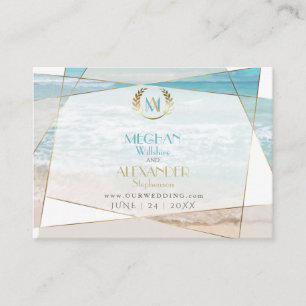 Wedding Website Modern Monogram Geometric Beach Business Card