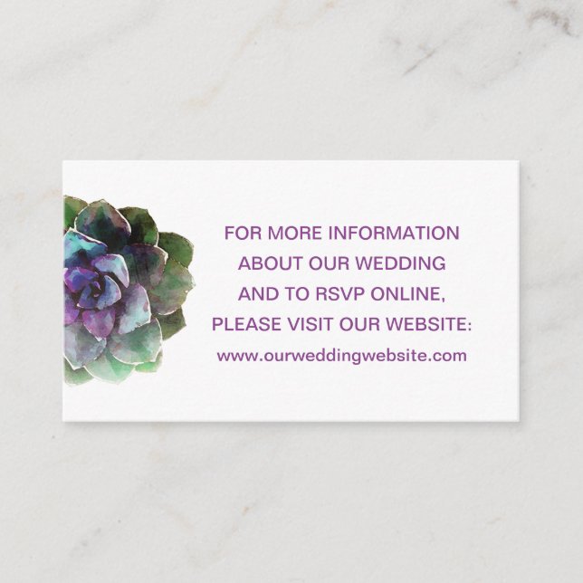 Wedding website or registry information enclosure card (Front)