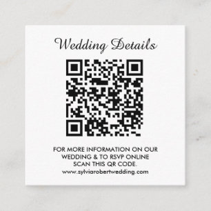 Wedding Website   QR Code Couple Photo RSVP Enclosure Card