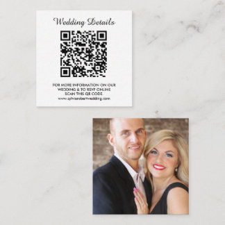 Wedding Website | QR Code Couple Photo RSVP Enclosure Card