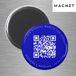 Wedding website QR code details rsvp royal blue Magnet<br><div class="desc">Add your url for your wedding website.  For information,  details,  online rsvp.  A royal blue background,  white text.</div>