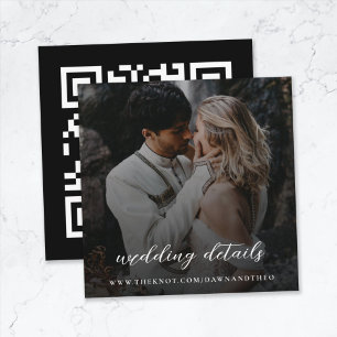 Wedding Website   QR Code Elegant Photo RSVP Enclosure Card