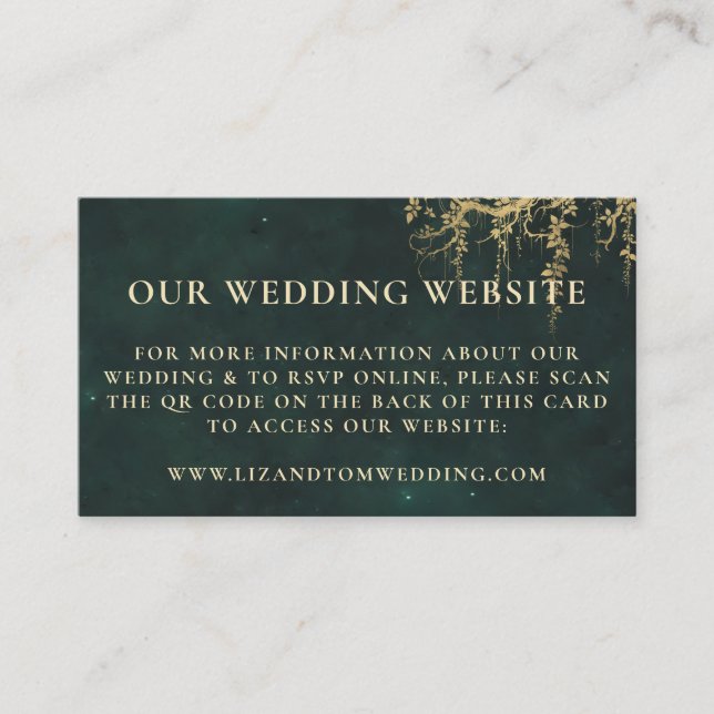 Wedding Website QR Code Enchanted Forest Boughs Enclosure Card (Front)