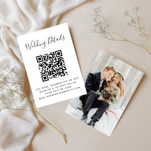 Wedding Website QR Code Minimal Photo RSVP Enclosure Card