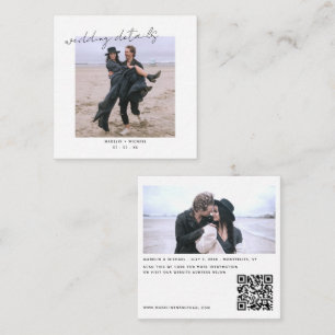 Wedding Website QR Code Minimal Photo Wedding RSVP Enclosure Card
