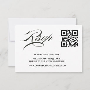 Wedding Website   QR Code Minimalist Photo RSVP Card