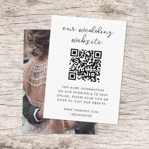 Wedding Website QR Code Minimalist Photo RSVP Enclosure Card