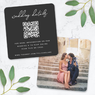 Wedding Website QR Code Minimalist Photo RSVP Enclosure Card