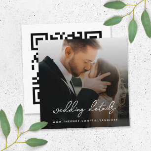 Wedding Website QR Code Minimalist Photo RSVP Enclosure Card
