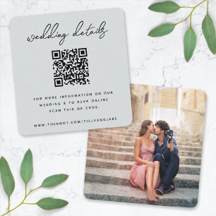 Wedding Website   QR Code Minimalist Photo RSVP Enclosure Card
