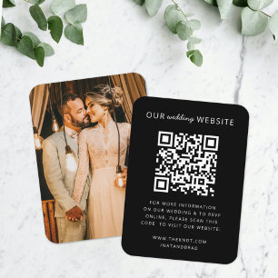 Wedding Website QR Code Minimalist Photo RSVP Enclosure Card