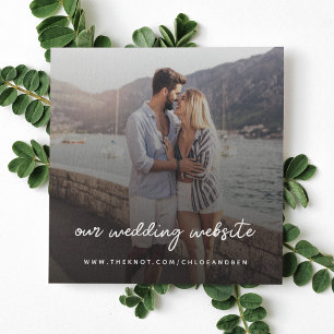 Wedding Website   QR Code Minimalist Photo RSVP Enclosure Card