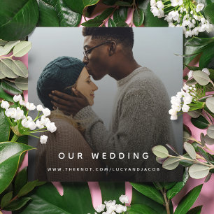 Wedding Website   QR Code Modern Photo RSVP Enclosure Card