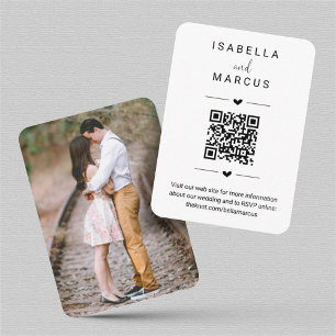 Wedding Website QR Code Photo - Registry RSVP etc Enclosure Card