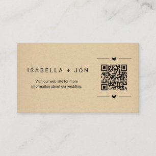 Wedding Website QR Code - Registry Details RSVP Enclosure Card