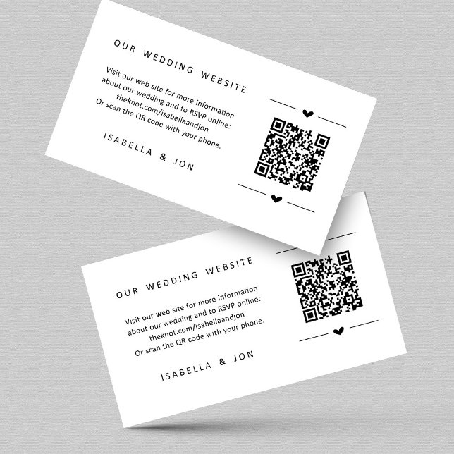 Wedding Website QR Code - Registry Details RSVP Enclosure Card (Creator Uploaded)