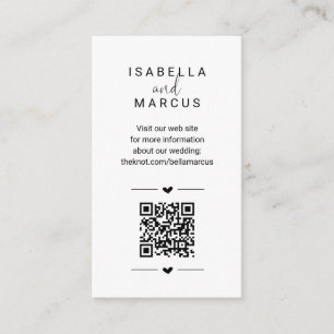 Wedding Website QR Code - Registry Details RSVP Enclosure Card