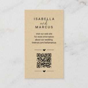 Wedding Website QR Code - Registry Details RSVP Enclosure Card
