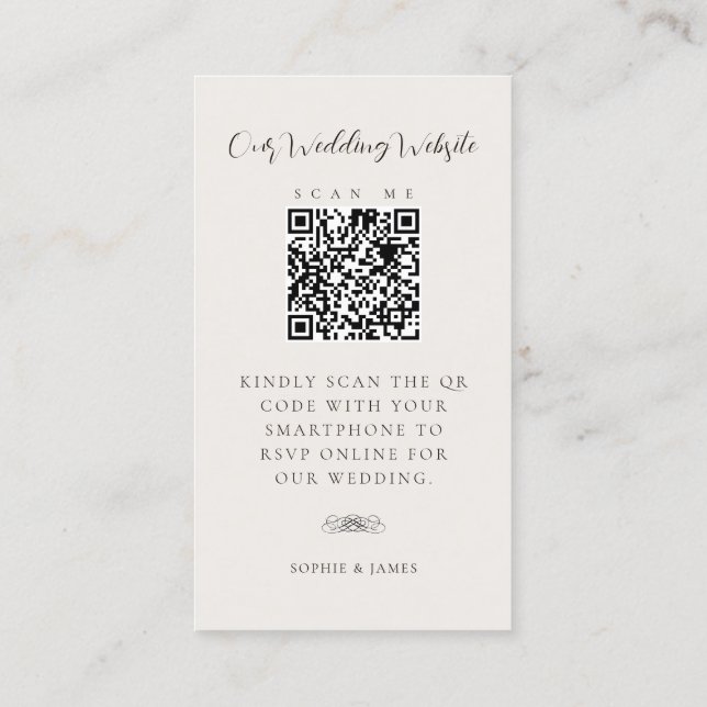 Wedding Website QR Code RSVP Enclosure Cards (Back)