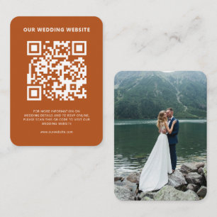 Wedding Website QR Code RSVP Photo Earth Tones Enclosure Card