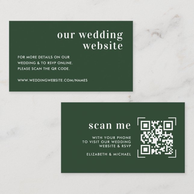 Wedding Website | QR Code Scan Enclosure Card (Front/Back)