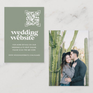 Wedding Website QR Code Scan Photo Enclosure Card