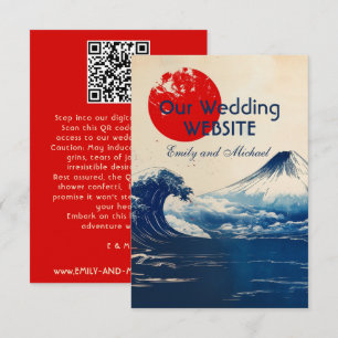 Wedding website + QR Japonesque Harmony with Fuji Enclosure Card