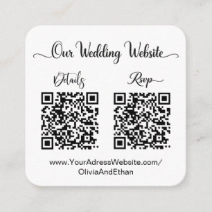 Wedding Website & RSVP Dual QR Code Photo  Enclosure Card