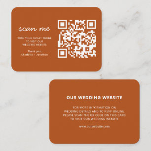 Wedding Website RSVP Online QR Code Terracotta Enclosure Card