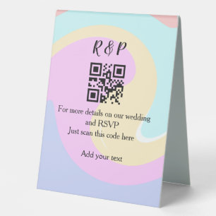 Wedding website rsvp q r code add name text