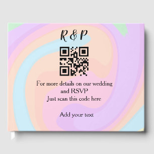 Wedding website rsvp q r code add name text guest book