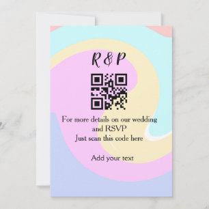 Wedding website rsvp q r code add name text  holiday card