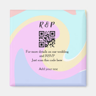 Wedding website rsvp q r code add name text magnet