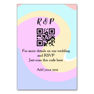 Wedding website rsvp q r code add name text table number