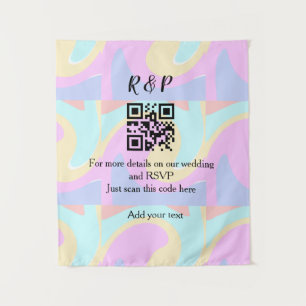 Wedding website rsvp q r code add name text tapestry