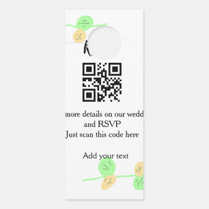 Wedding website rsvp q r code add name text thr door hanger