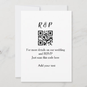 Wedding website rsvp q r code add name text thr invitation
