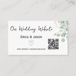 Wedding Website RSVP QR Code Enclosure Card