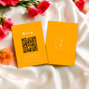 Wedding Website RSVP QR Code Photo orange