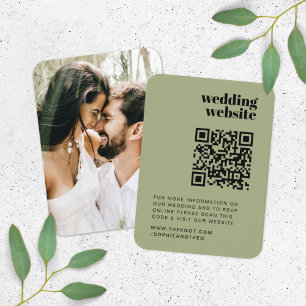 Wedding Website   RSVP QR Code Photo Retro Enclosure Card