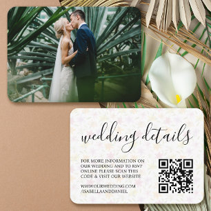 Wedding Website RSVP QR Code Tropical Lily Photo Enclosure Card