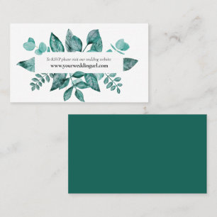 Wedding Website RSVP Teal Greenery Enclosure Card
