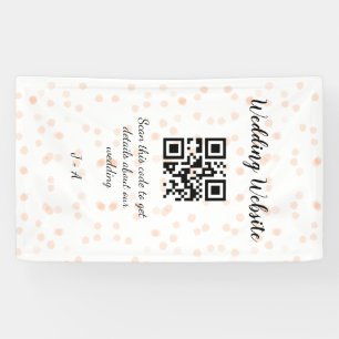 Wedding website scan QR code for details orange so Banner