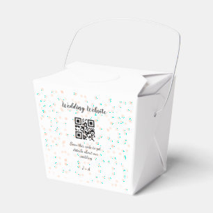 Wedding website scan QR code for details orange so Favour Box
