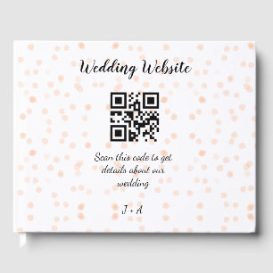 Wedding website scan QR code for details orange so Guest Book