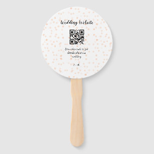 Wedding website scan QR code for details orange so Hand Fan