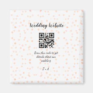 Wedding website scan QR code for details orange so Magnet