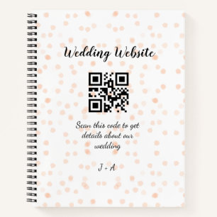 Wedding website scan QR code for details orange so Notebook