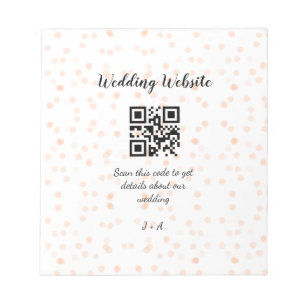 Wedding website scan QR code for details orange so Notepad