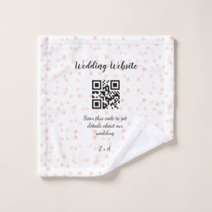 Wedding website scan QR code for details orange so Wash Cloth